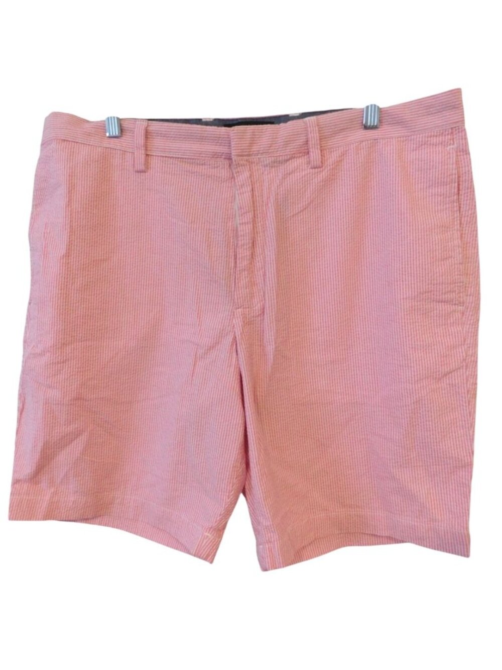 Banana Republic Mens Shorts 36 Pink Seersucker Stripe Chino Preppy Coastal